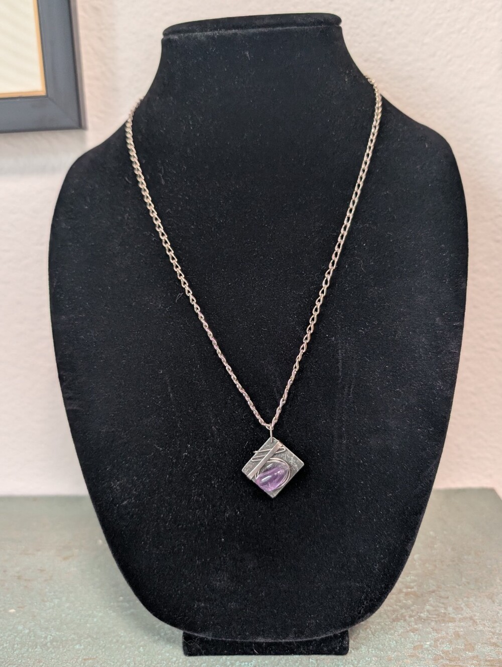 Martin Hana Nemcovi Natural Stone Necklace Hand Made Prague Czech MCM 925 Purple